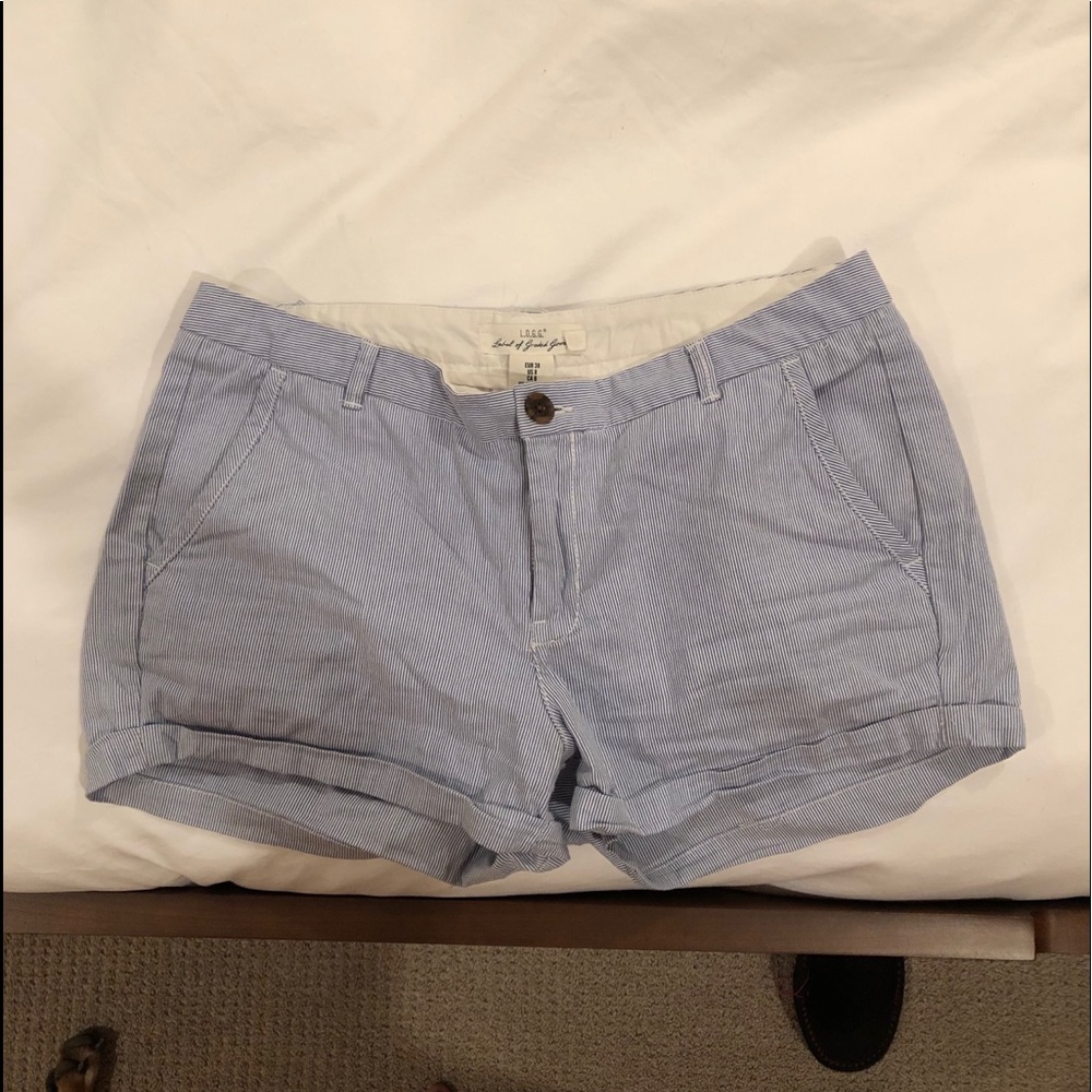 Blue and white stripe shorts